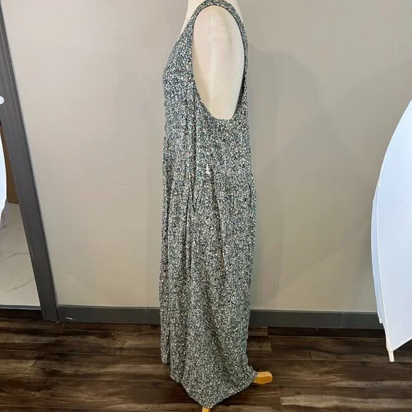 AMERICAN EAGLE Blue Floral Button Down Maxi Sleeveless Dress (L) - Picture 9 of 15